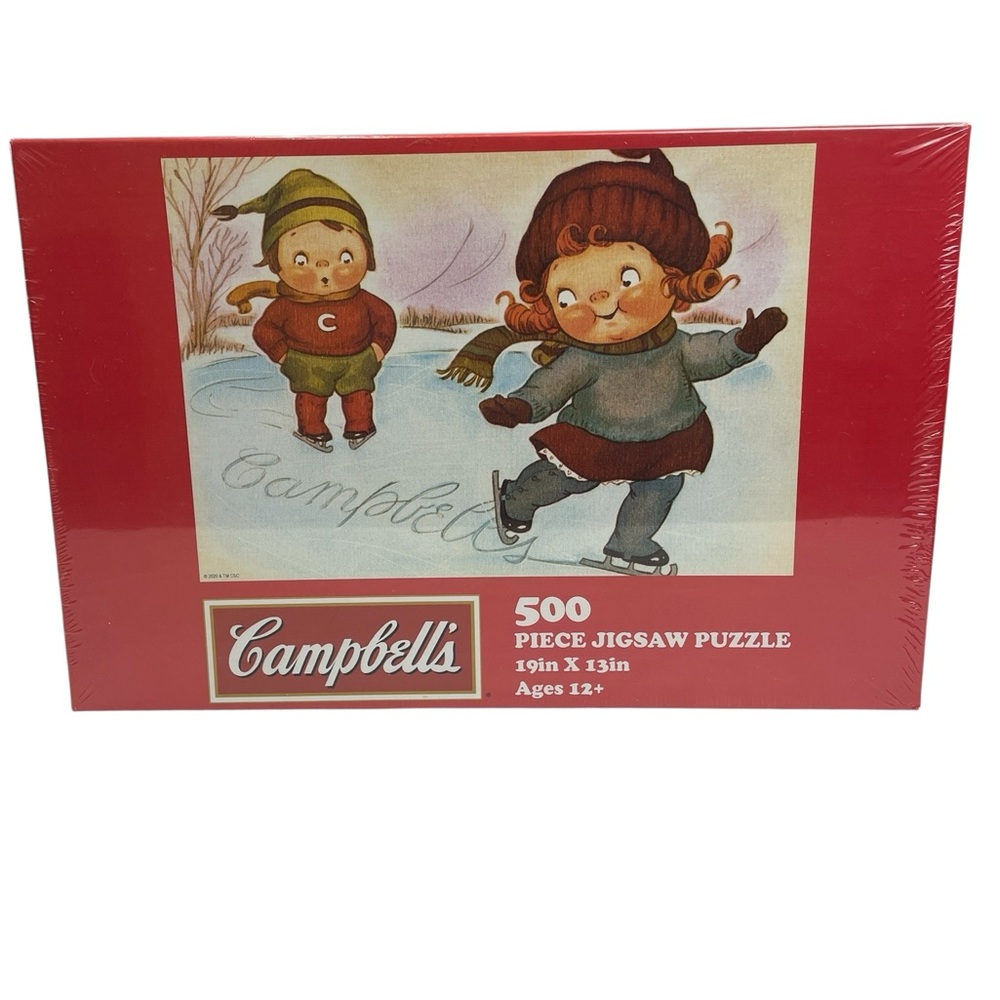 Campbell's Soup 500-Piece Holiday Ice Skating Kids Jigsaw Puzzle CS889 NEW